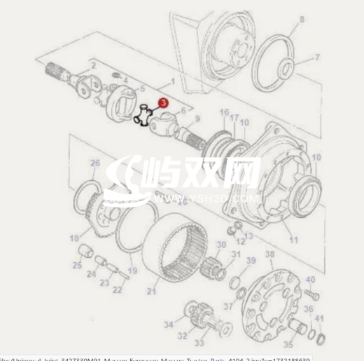 用于转向及悬架连杆的球铰接头3D图纸 STP格式缩略图